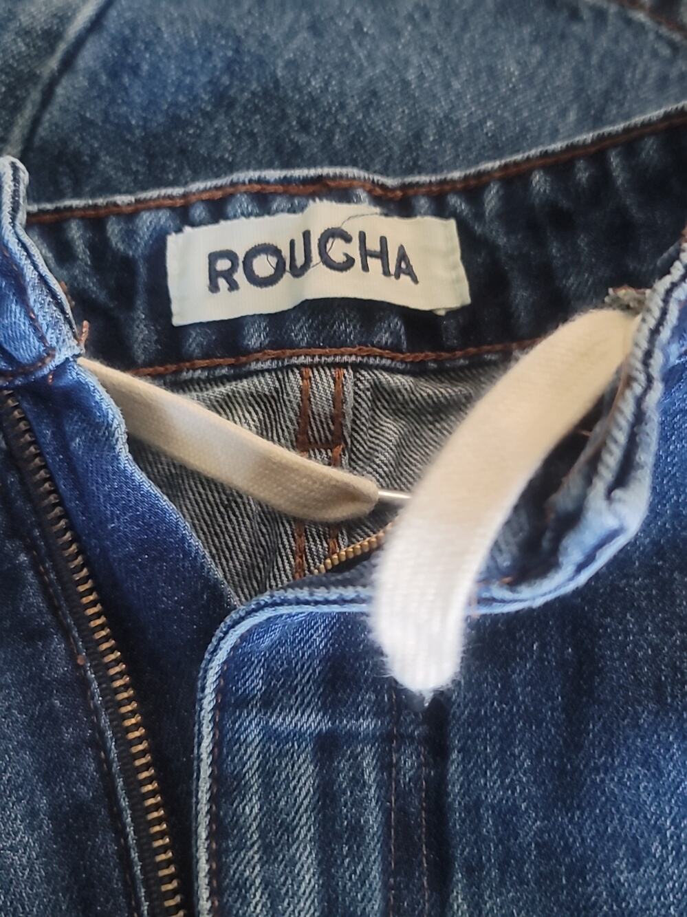 Roucha Womens Size C Denim Dahm Jeans Drawstring Waistband Japan Wash Cotton